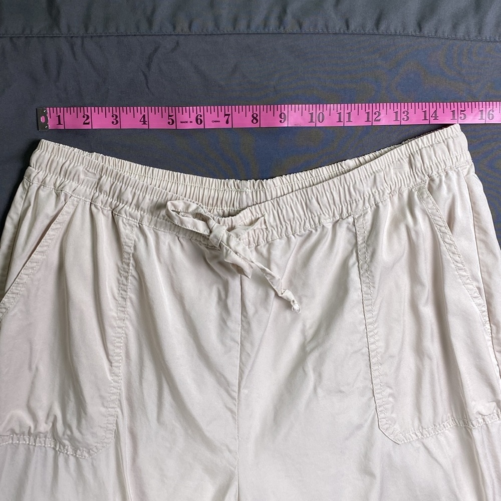 Magaschoni Cream Lightweight Wide Leg Pants with Pockets Casual Size L - Picture 3 of 10